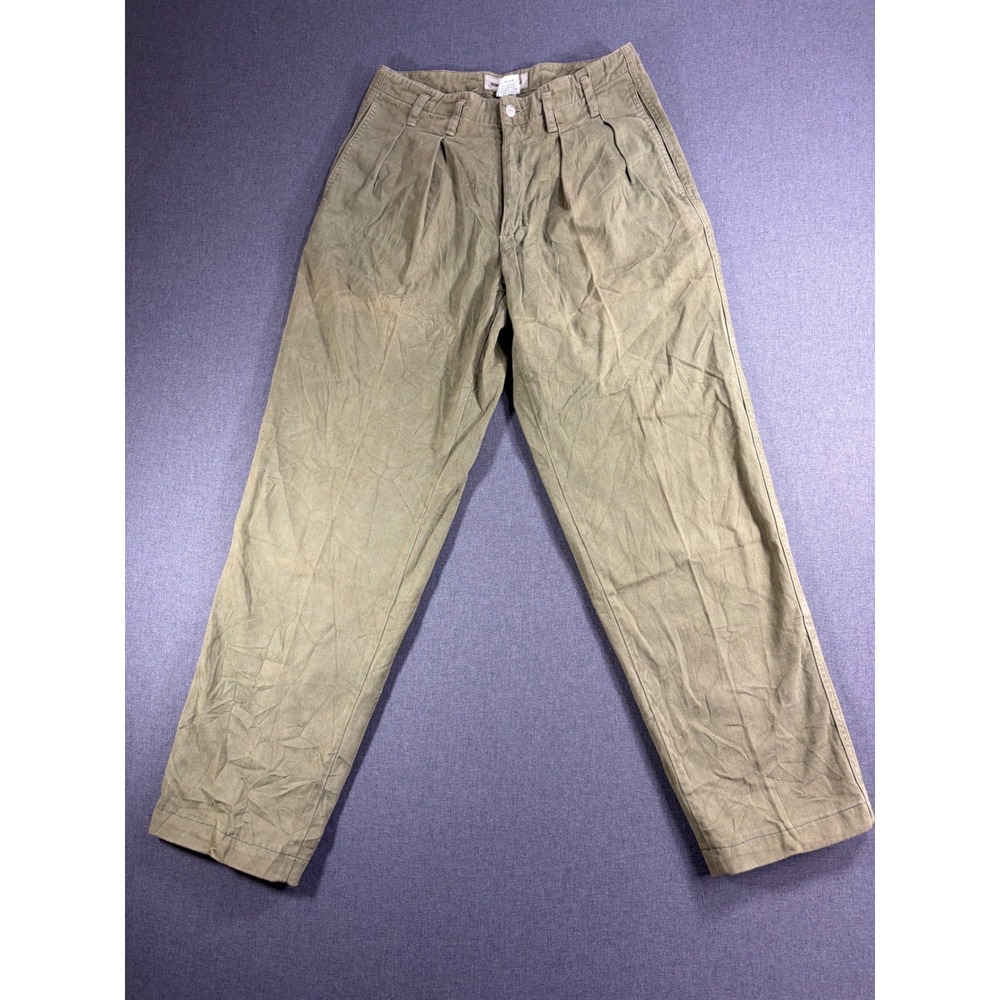 Vintage Guess Georges Marciano Pleated Trousers Olive Green 30 Made in USA 20088